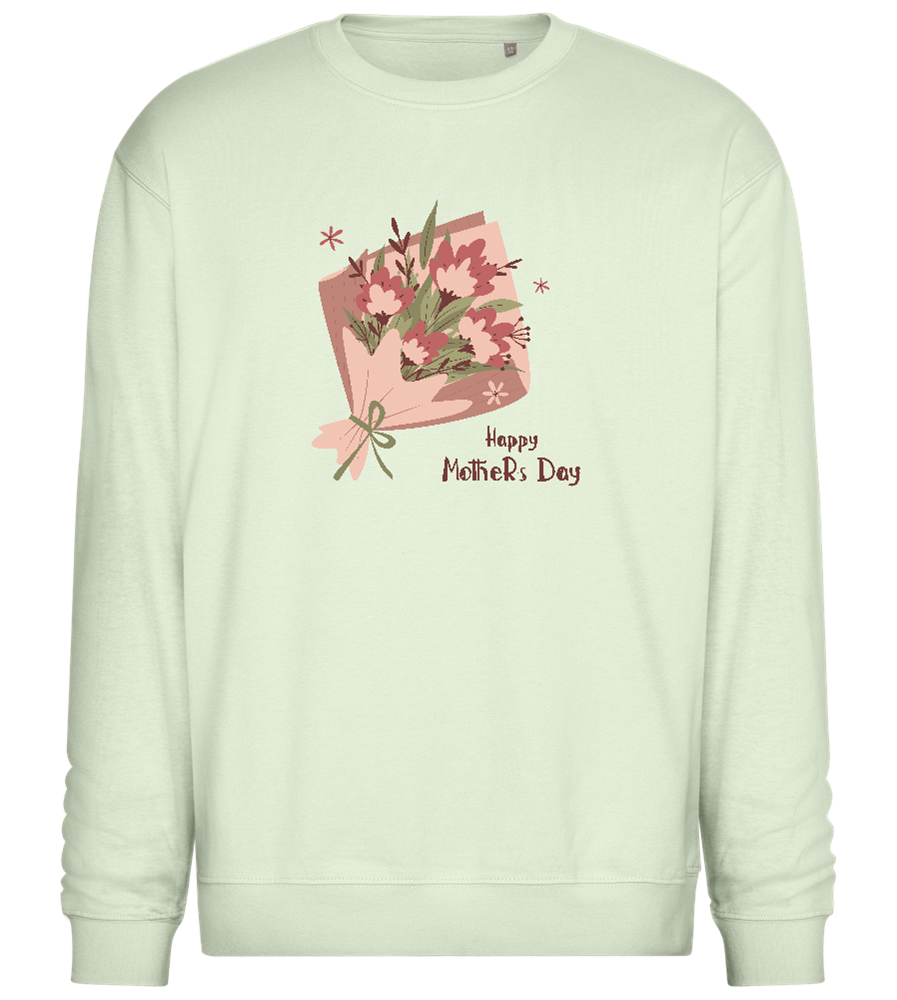 Happy Mother's Day Flower Bouquet Design - Comfort Essential Unisex Sweater_CREAMY GREEN_front