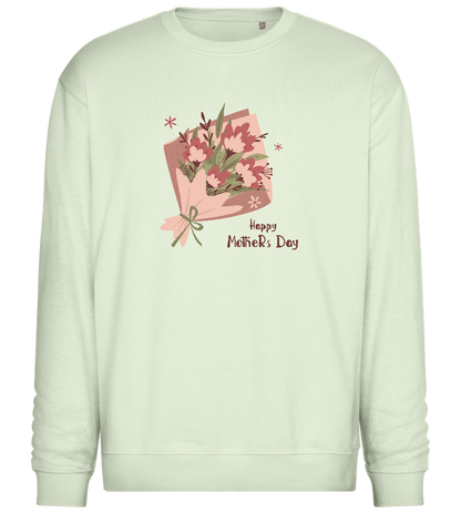 Happy Mother's Day Flower Bouquet Design - Comfort Essential Unisex Sweater_CREAMY GREEN_front