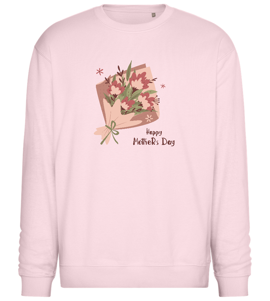 Happy Mother's Day Flower Bouquet Design - Comfort Essential Unisex Sweater_LIGHT PEACH ROSE_front