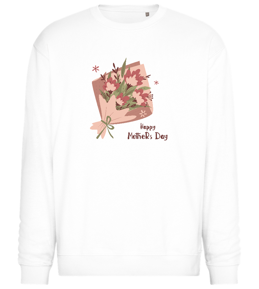 Happy Mother's Day Flower Bouquet Design - Comfort Essential Unisex Sweater_WHITE_front