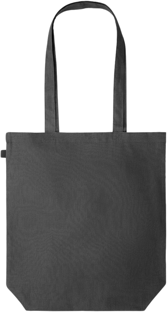 Its a Good Day to be Happy Design - Premium colored organic hemp tote bag_BLACK_back