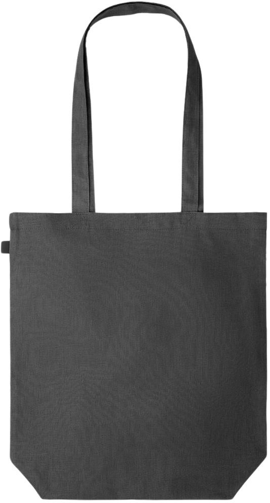 Its a Good Day to be Happy Design - Premium colored organic hemp tote bag_BLACK_back