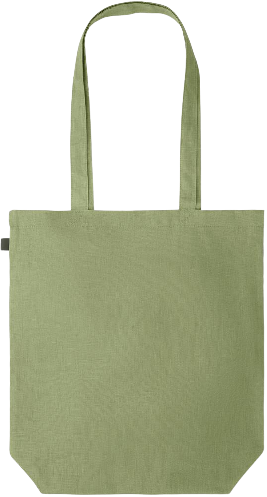 Its a Good Day to be Happy Design - Premium colored organic hemp tote bag_GREEN_back