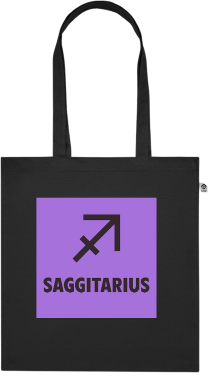 Zodiac Saggitarius Design - Premium colored organic cotton tote bag_BLACK_front