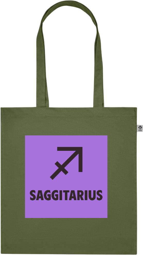 Zodiac Saggitarius Design - Premium colored organic cotton tote bag_GREEN_front