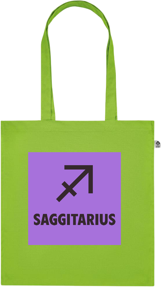 Zodiac Saggitarius Design - Premium colored organic cotton tote bag_LIME_front