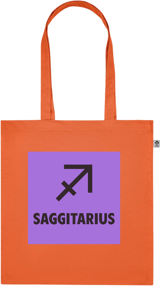 Zodiac Saggitarius Design - Premium colored organic cotton tote bag_ORANGE_front