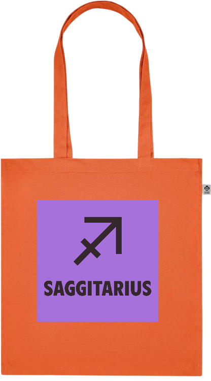 Zodiac Saggitarius Design - Premium colored organic cotton tote bag_ORANGE_front