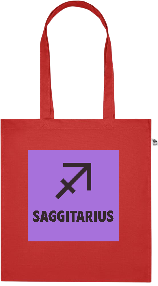 Zodiac Saggitarius Design - Premium colored organic cotton tote bag_RED_front