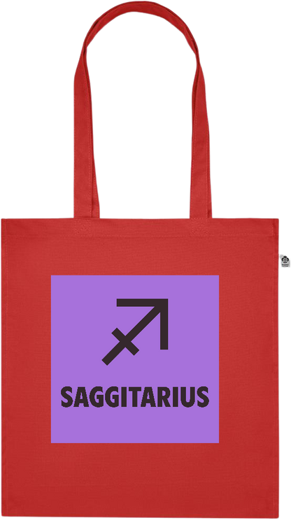 Zodiac Saggitarius Design - Premium colored organic cotton tote bag_RED_front