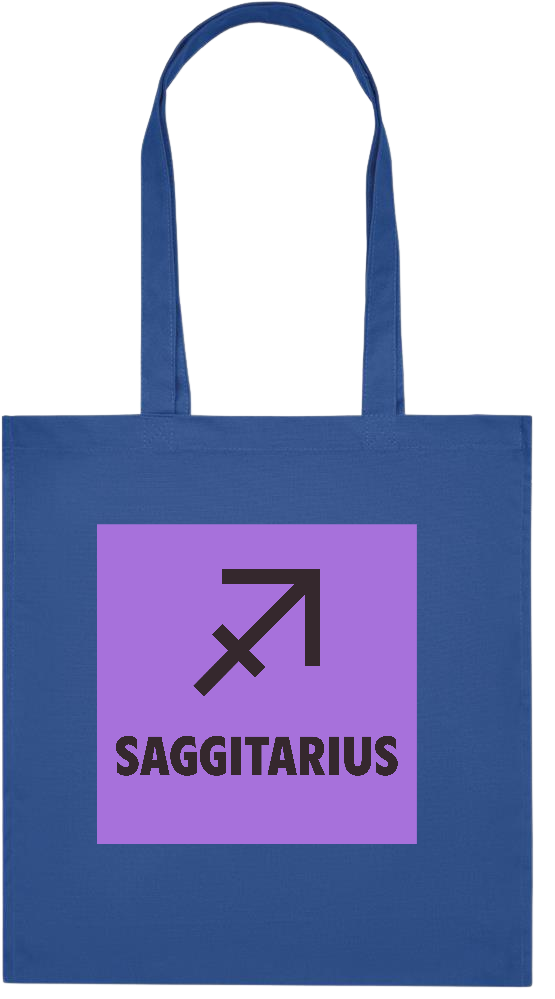 Zodiac Saggitarius Design - Premium colored organic cotton tote bag_ROYAL BLUE_front