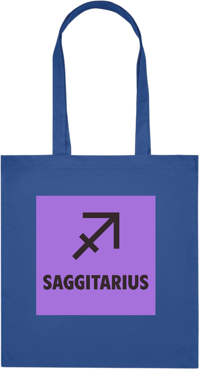 Zodiac Saggitarius Design - Premium colored organic cotton tote bag_ROYAL BLUE_front