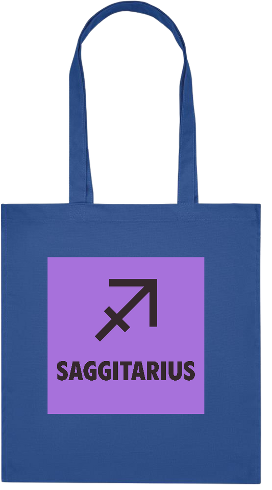 Zodiac Saggitarius Design - Premium colored organic cotton tote bag_ROYAL BLUE_front