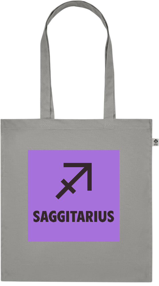 Zodiac Saggitarius Design - Premium colored organic cotton tote bag_STONE GREY_front