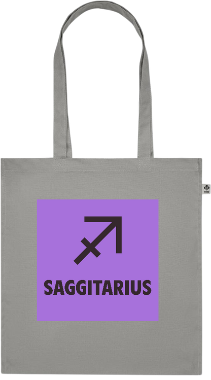 Zodiac Saggitarius Design - Premium colored organic cotton tote bag_STONE GREY_front