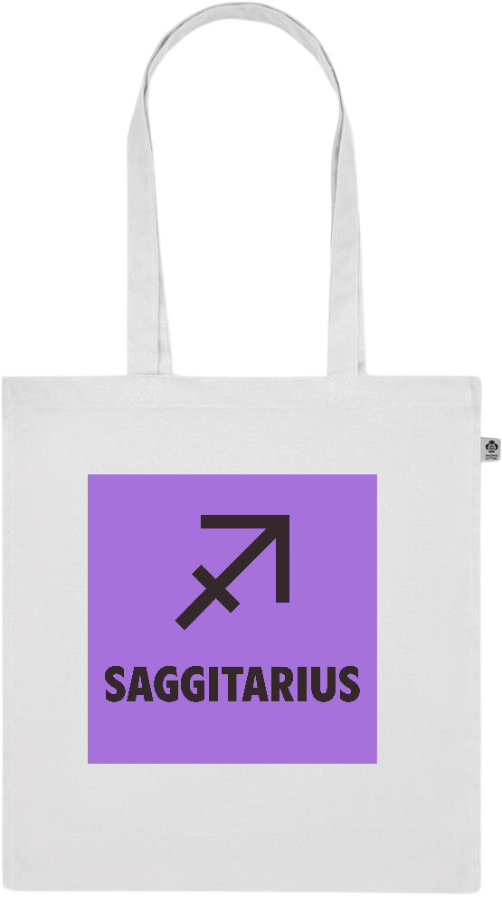 Zodiac Saggitarius Design - Premium colored organic cotton tote bag_WHITE_front