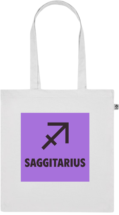 Zodiac Saggitarius Design - Premium colored organic cotton tote bag_WHITE_front