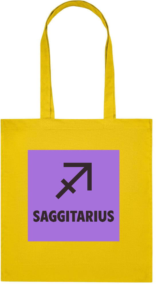 Zodiac Saggitarius Design - Premium colored organic cotton tote bag_YELLOW_front