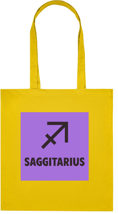 Zodiac Saggitarius Design - Premium colored organic cotton tote bag_YELLOW_front