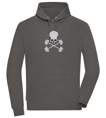Skull and Dumbbells Design - Comfort unisex hoodie_CHARCOAL CHIN_front