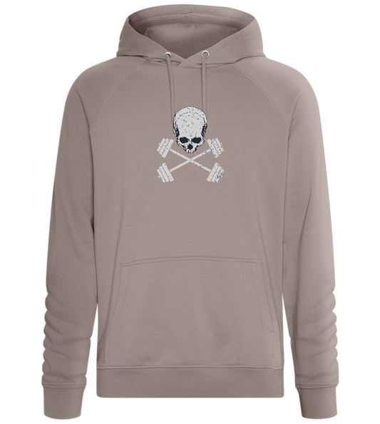 Skull and Dumbbells Design - Comfort unisex hoodie_CHARCOAL CHIN_front