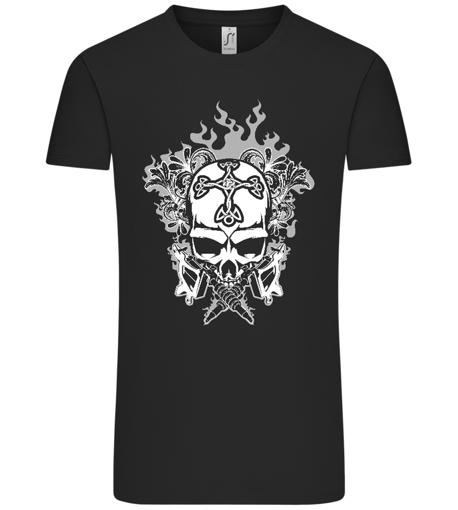 Skull With Flames Design - Comfort Unisex T-Shirt_DEEP BLACK_front