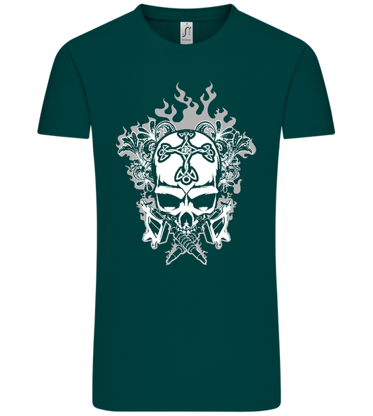 Skull With Flames Design - Comfort Unisex T-Shirt_GREEN EMPIRE_front