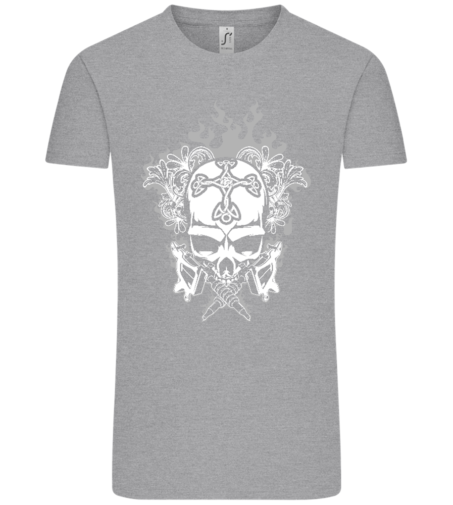 Skull With Flames Design - Comfort Unisex T-Shirt_ORION GREY_front