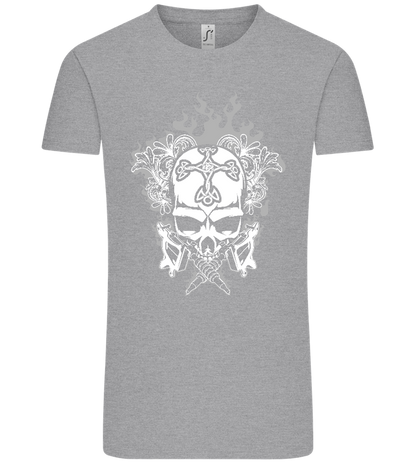 Skull With Flames Design - Comfort Unisex T-Shirt_ORION GREY_front