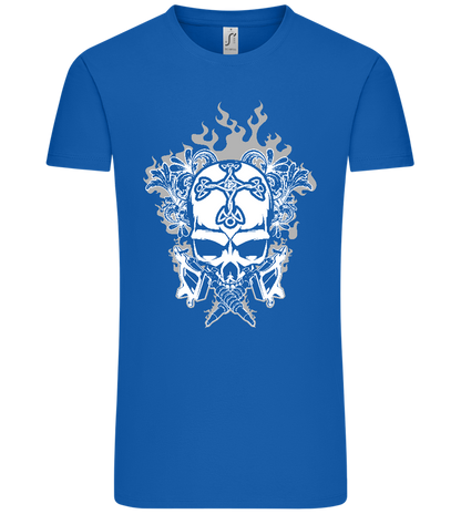 Skull With Flames Design - Comfort Unisex T-Shirt_ROYAL_front