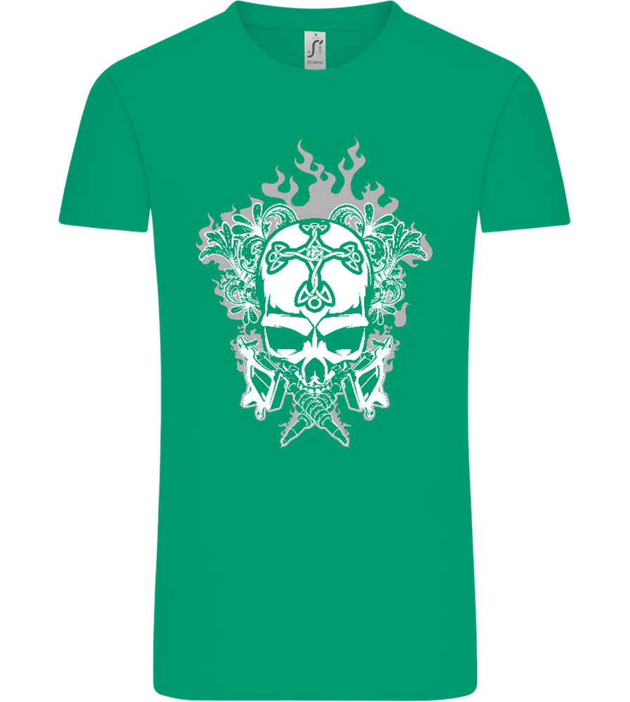 Skull With Flames Design - Comfort Unisex T-Shirt_SPRING GREEN_front