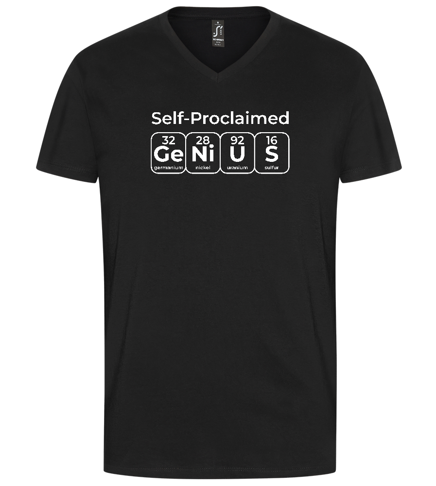 Genius Periodic Table Design - Premium men's v-neck t-shirt_DEEP BLACK_front