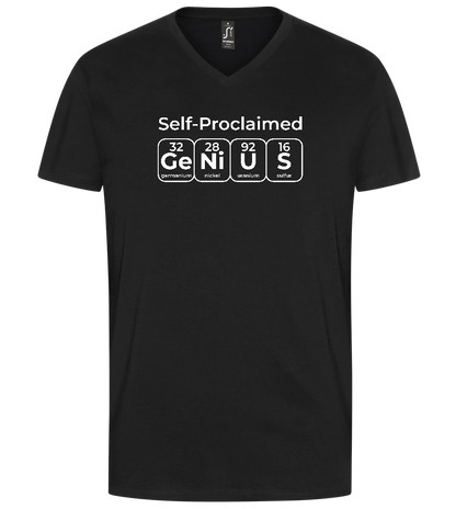 Genius Periodic Table Design - Premium men's v-neck t-shirt_DEEP BLACK_front