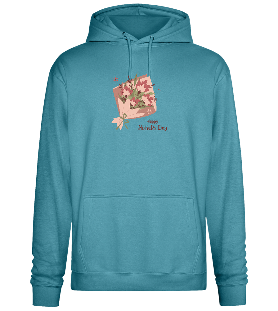 Happy Mother's Day Flower Bouquet Design - Premium Essential Unisex Hoodie_POOL BLUE_front