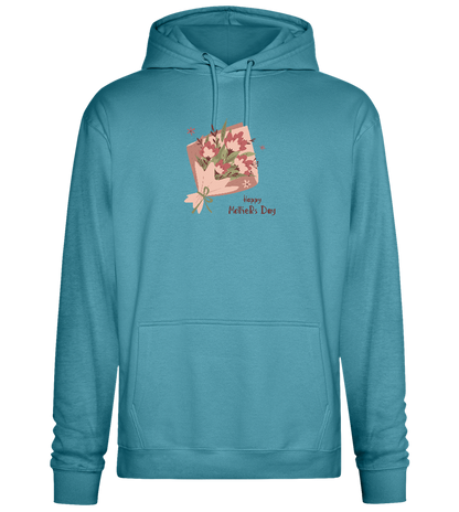 Happy Mother's Day Flower Bouquet Design - Premium Essential Unisex Hoodie_POOL BLUE_front