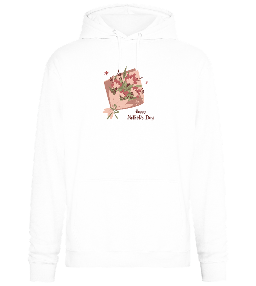 Happy Mother's Day Flower Bouquet Design - Premium Essential Unisex Hoodie_WHITE_front