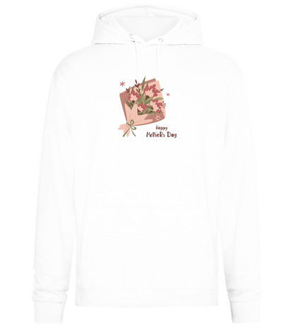 Happy Mother's Day Flower Bouquet Design - Premium Essential Unisex Hoodie_WHITE_front