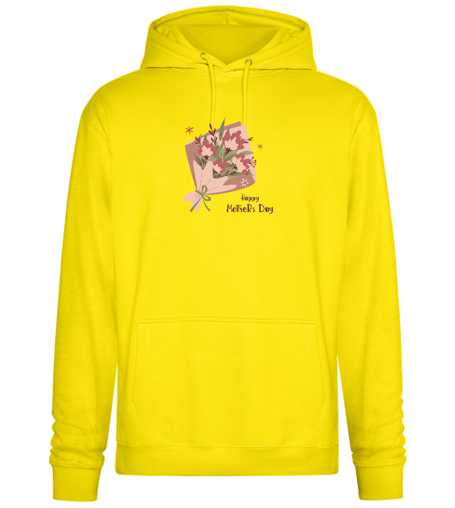 Happy Mother's Day Flower Bouquet Design - Premium Essential Unisex Hoodie_YELLOW_front