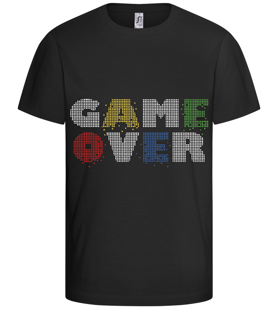 GAMEOVER Design - Comfort kids fitted t-shirt_DEEP BLACK_front