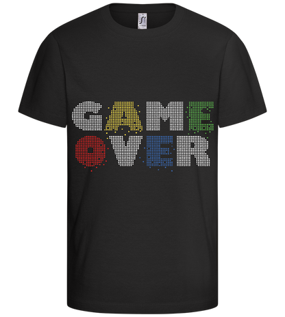 GAMEOVER Design - Comfort kids fitted t-shirt_DEEP BLACK_front