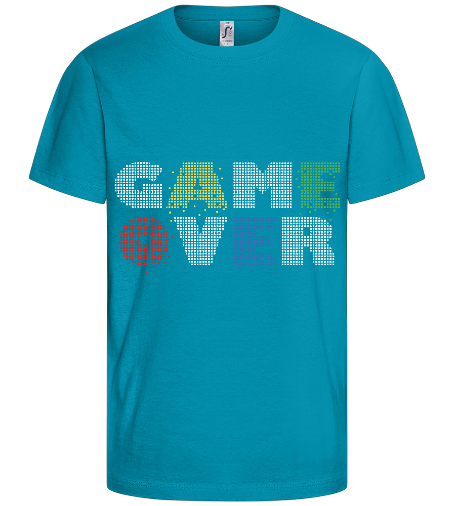 GAMEOVER Design - Comfort kids fitted t-shirt_TURQUOISE_front