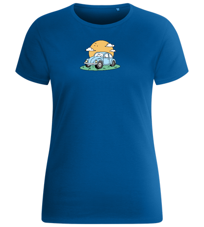 Blue Beetle Car Design - Basic women's fitted t-shirt_ROYAL_front