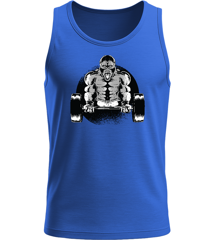 Gorilla Bicep Curling Design - Basic men's tank top_ROYAL BLUE_front
