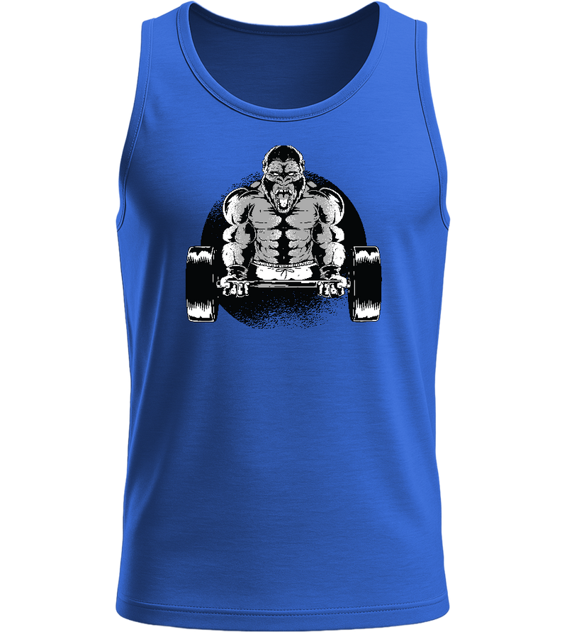 Gorilla Bicep Curling Design - Basic men's tank top_ROYAL BLUE_front