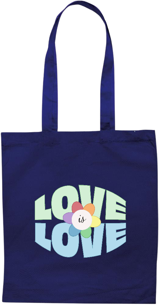 Love is Love Flower Design - Essential colored event tote bag_BLUE_front