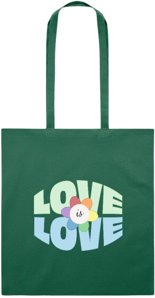 Love is Love Flower Design - Essential colored event tote bag_DARK GREEN_front