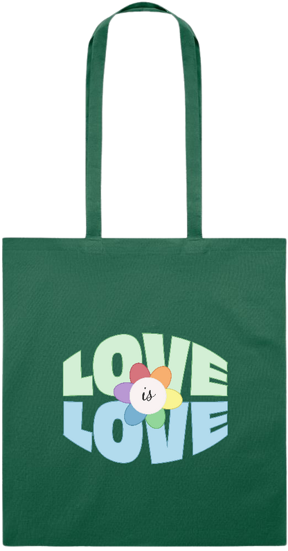 Love is Love Flower Design - Essential colored event tote bag_DARK GREEN_front