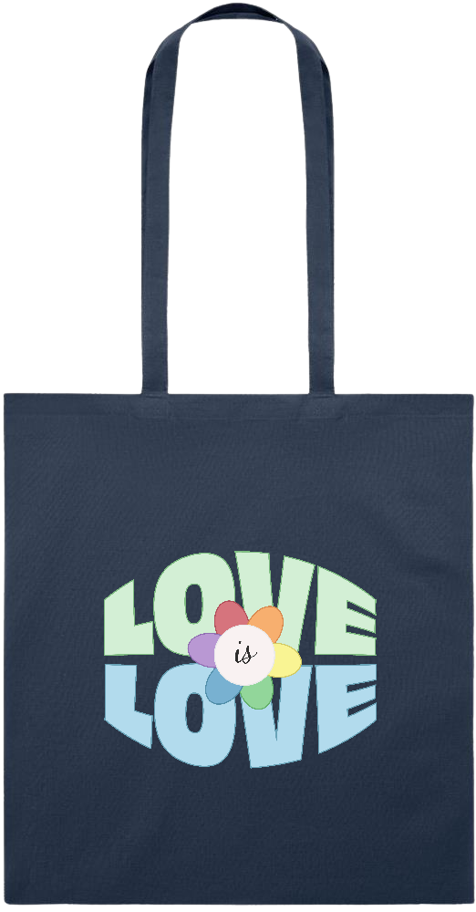 Love is Love Flower Design - Essential colored event tote bag_FRENCH NAVY_front