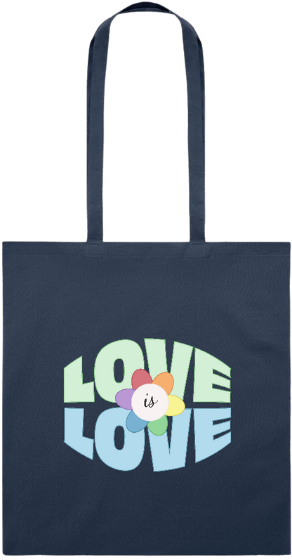 Love is Love Flower Design - Essential colored event tote bag_FRENCH NAVY_front