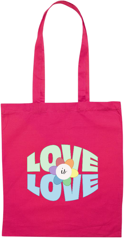 Love is Love Flower Design - Essential colored event tote bag_FUCHSIA_front